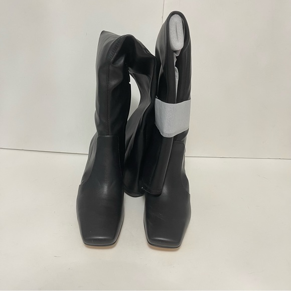 Franco Sarto Black Faux Leather Pisaboot Over The Knee Boots- New N Box- Reemoly - Picture 8 of 16